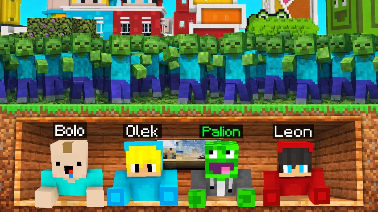ZBUDOWAŁEM BUNKIER żeby PRZETRWAĆ APOKALIPSE ZOMBIE w Minecraft!