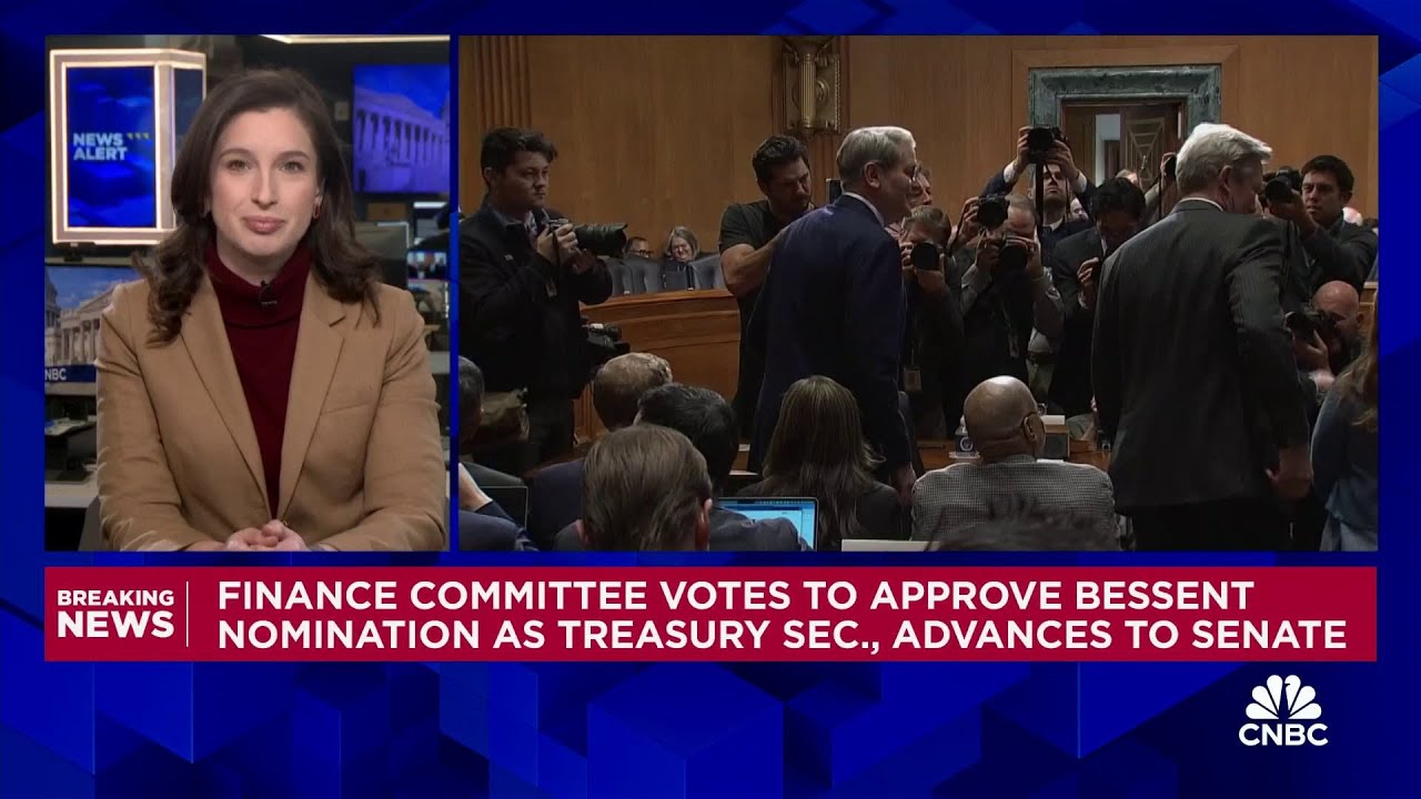 Finance Committee votes to approve Bessent nomination as Treasury Secretary, advances to Senate
