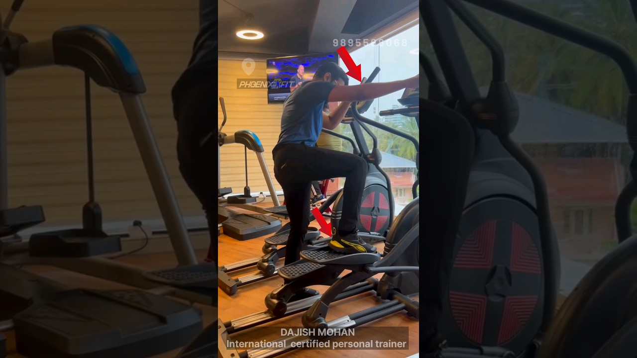 how you can get on the elliptical cross trainer #cardio #gymexercise #viralshort #viralfeeds