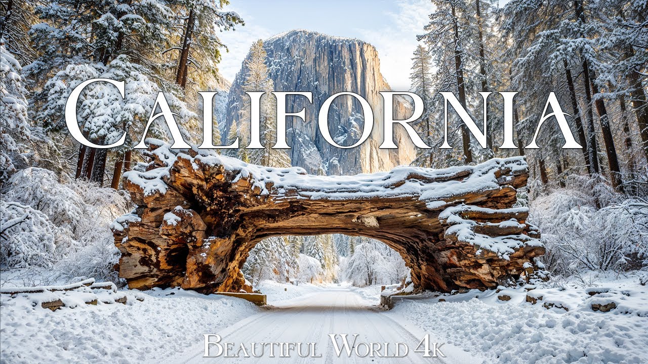 California 4K | Winter Landscapes of Snowy Peaks, Icy Rivers & Quiet Forests