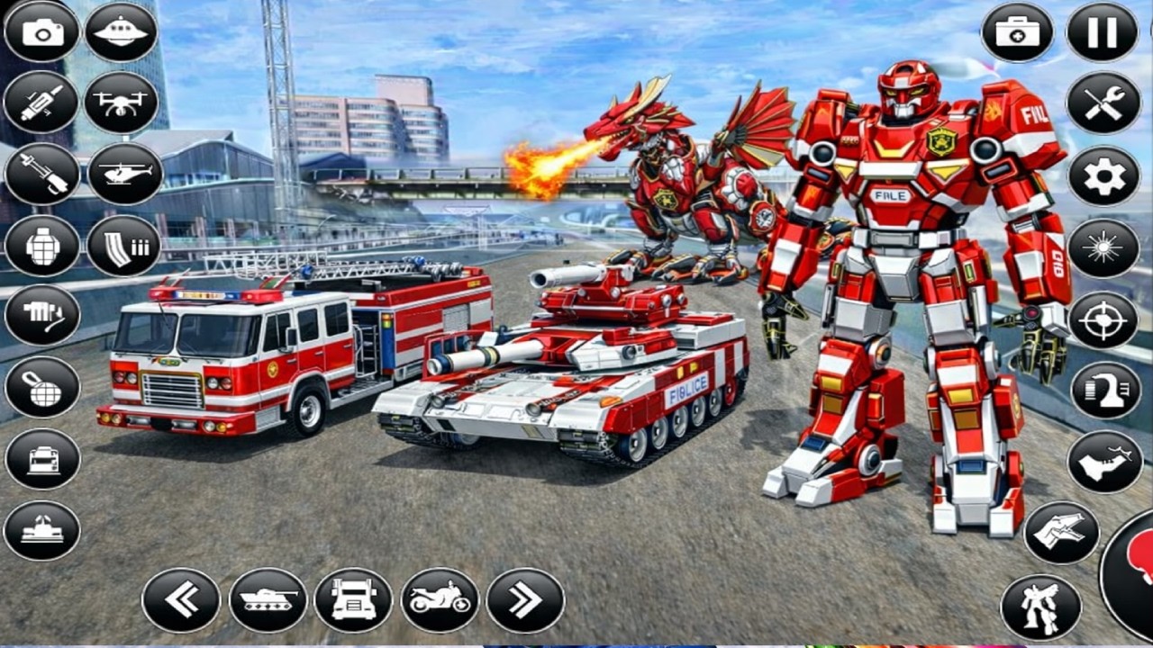 Emergency Fire Truck Squad vs Evil Robots 🚒💥 Action Simulation Gameplay