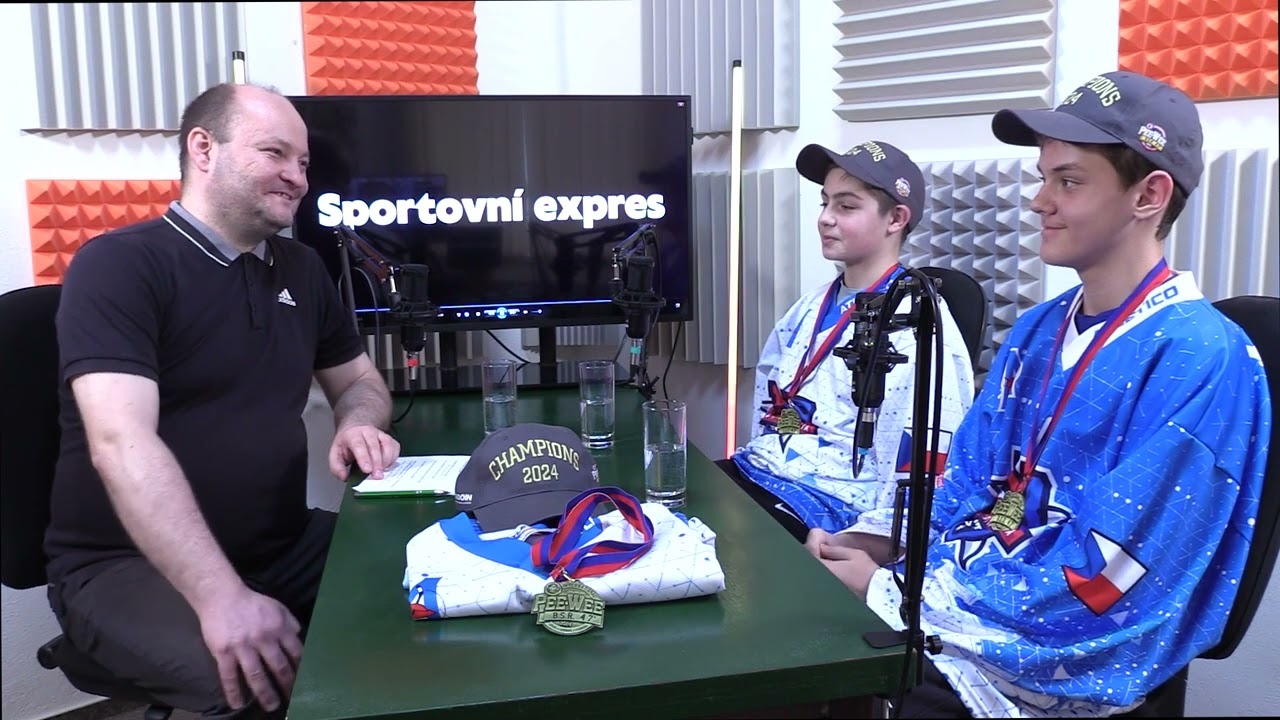 Sportovní expres s vítězi turnaje PeeWee v Kanadě