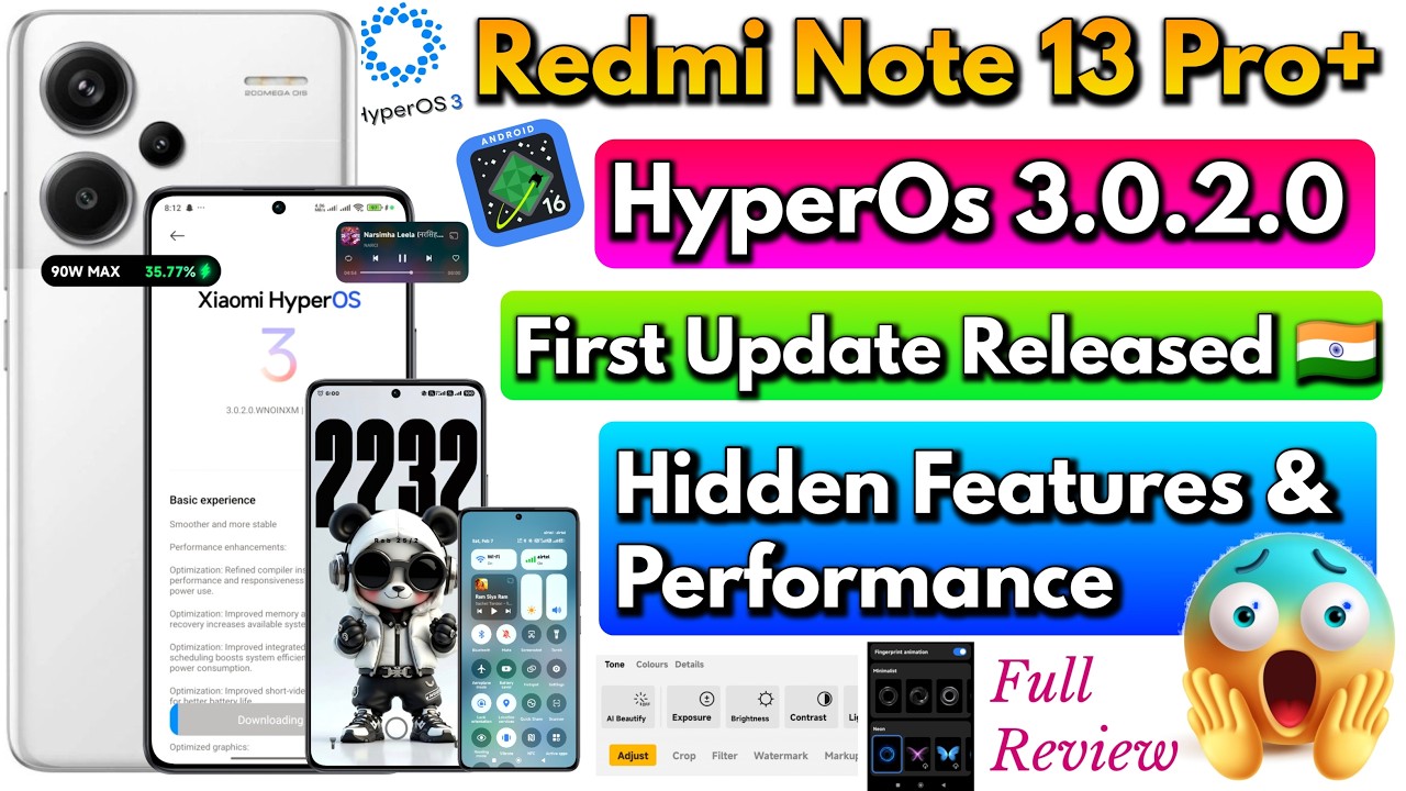 Redmi Note 13 Pro+ HyperOS 3.0.2.0 First Update Released Hidden Features & Performance Test🔥| India