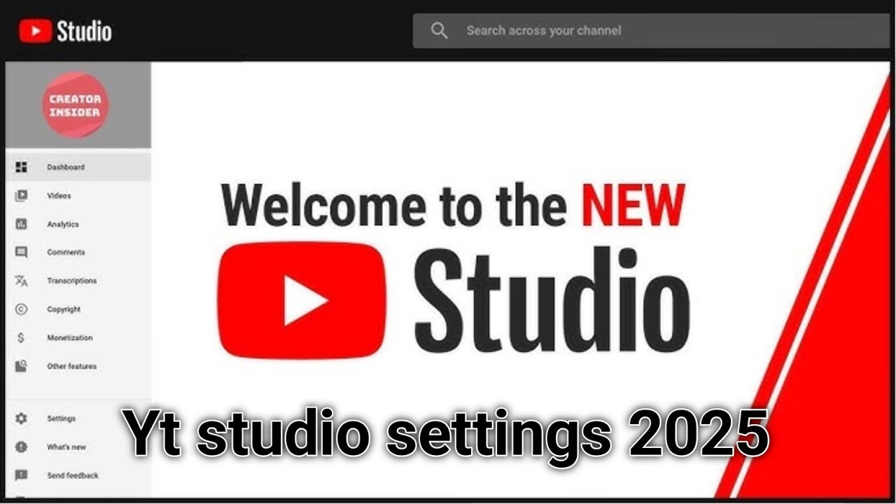 Yt studio settings 2025