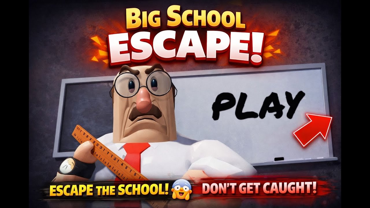 Great School Breakout Roblox Obby HARD MODE Walkthrough - Secret Badge Beat the Boss Hard Badge