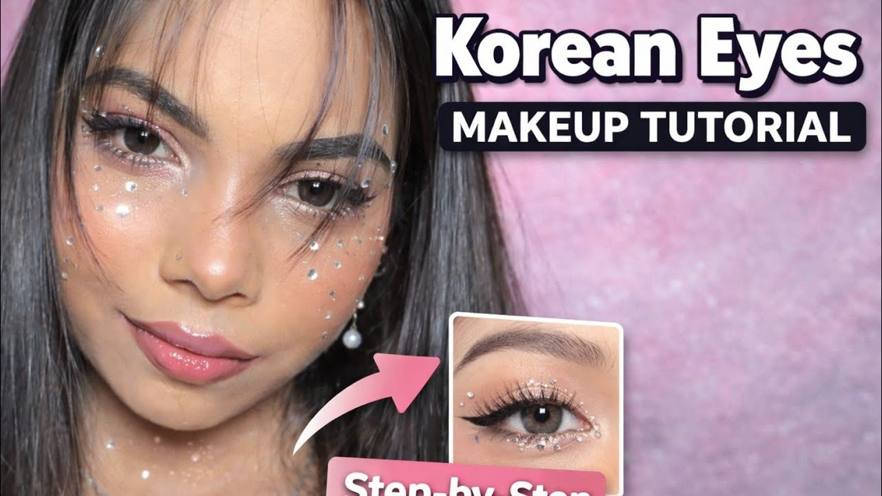 Easy steps for Korean eyes makeup 🫣🎀 #koreaneyemakeup #tutorial 
