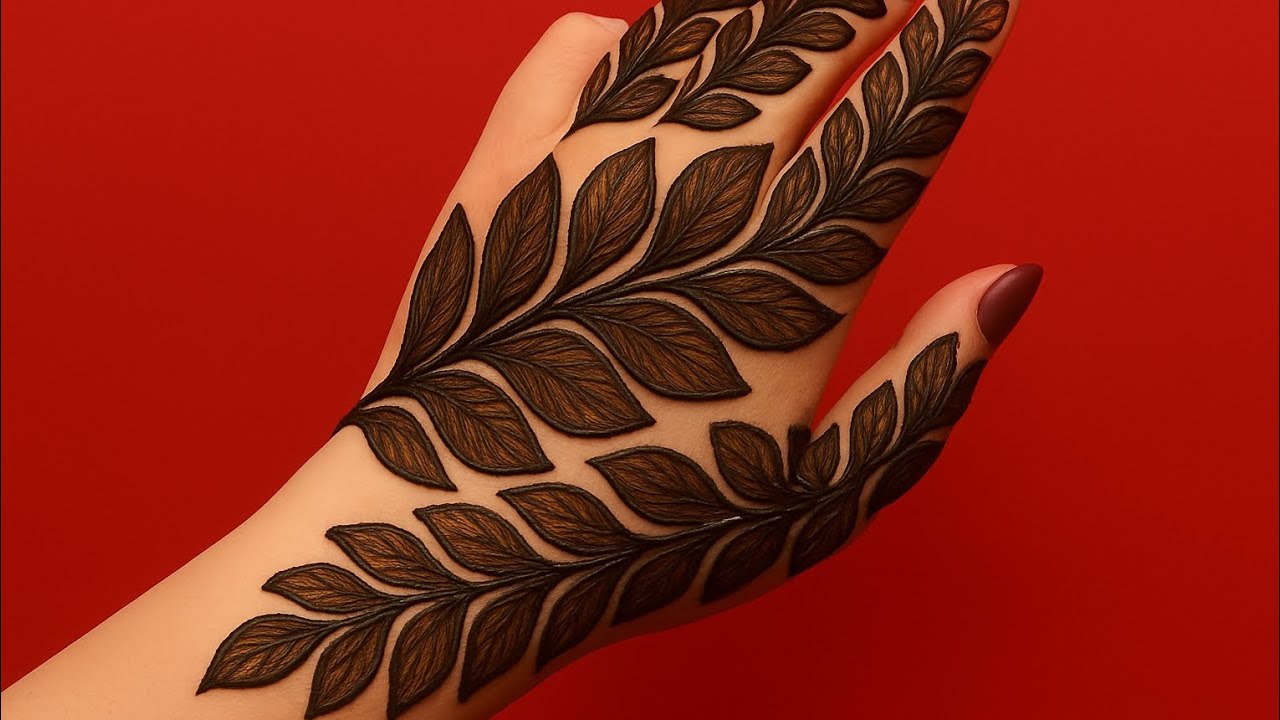 Latest beautiful flowers leaves patches mehndi design | simple mehendi ki design | mehandi design.