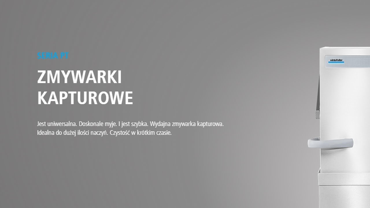 Zmywarka gastronomiczna Winterhalter z Serii PT