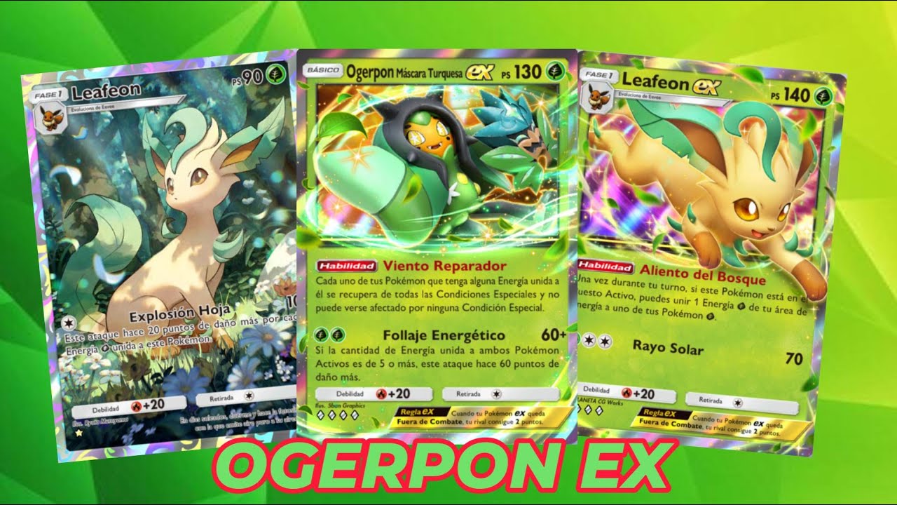 [POKEMON POCKET] OGERPON EX PROTEGE TUS POKES DE ESTADOS MAS ATAQUE POTENTE CON AYUDA DE LEAFEON.
