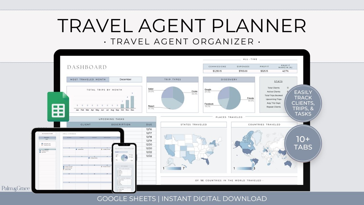 Travel Agent Planner Spreadsheet for Google Sheets - Video Tutorial