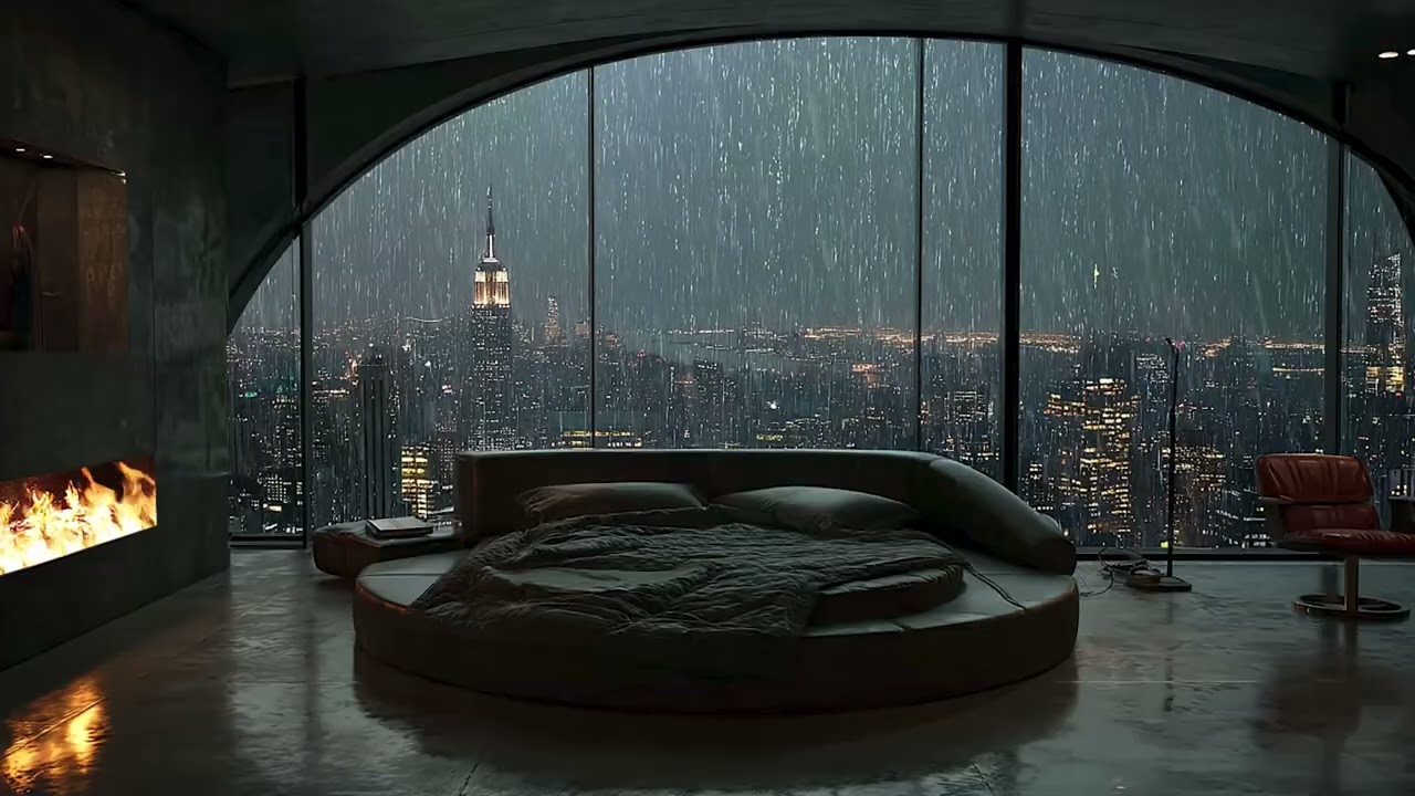Night Rain Ambience | Steady Rain on Window 3 Hours | Deep Sleep Relax