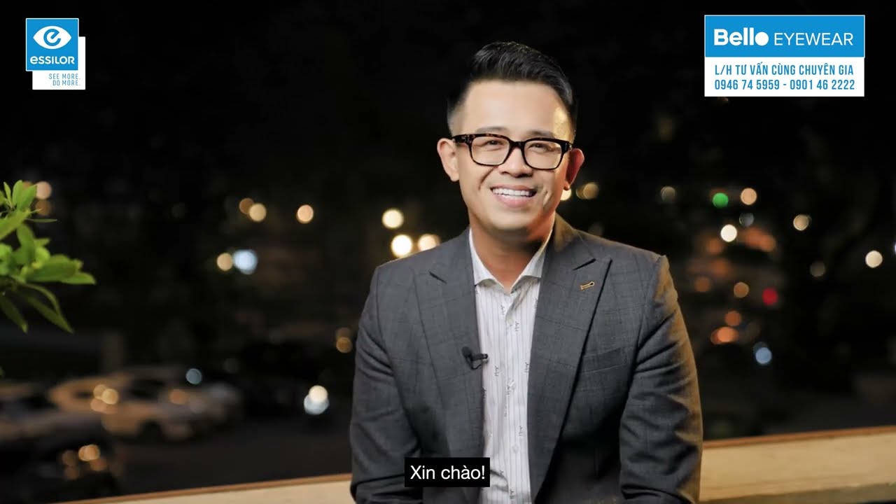 MC Đức Bảo trải nghiệm Đo thị lực - Mài lắp kính - Mua tròng kính Essilor tại Bello Eyewear
