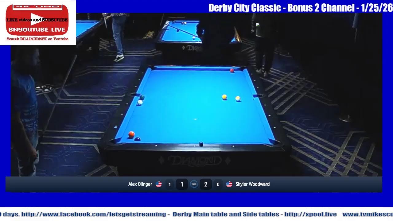 bonus 2 - Derby City Classic 2026 - 9 ball banks -round 9 -Alex Olinger vs Skyler Woodward - 1/26/26