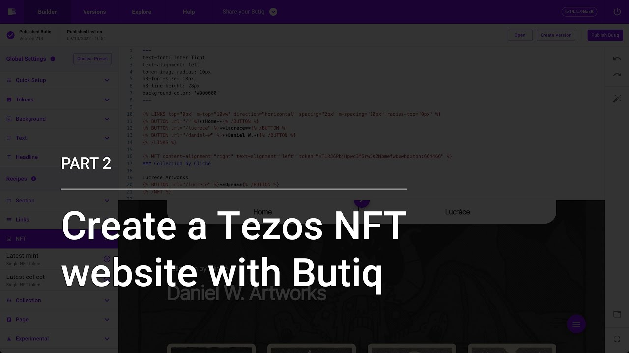 How to create a simple Tezos NFT website for collectors with Butiq☂️ &middot; Part 2