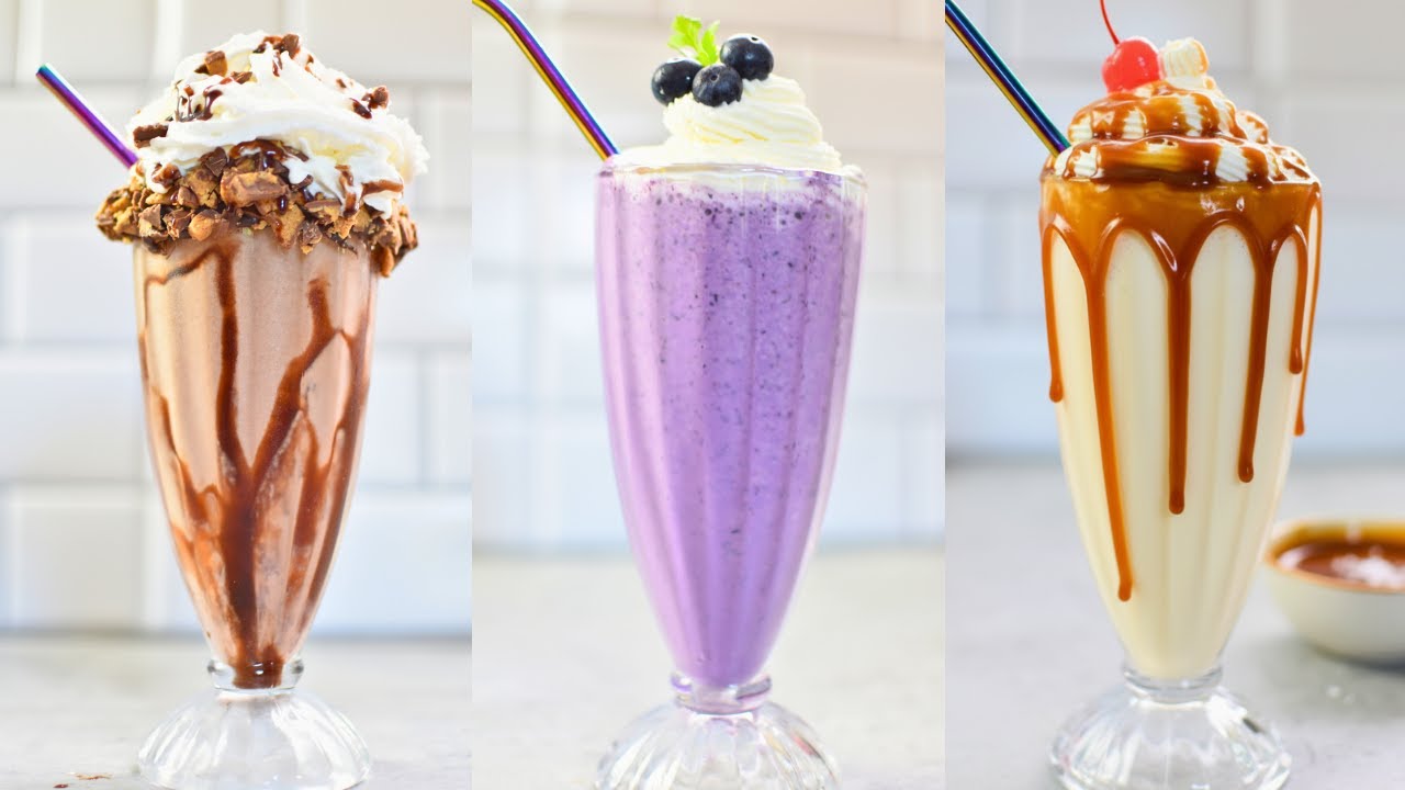 3 Delicious Milkshakes  | Chocolate Pb Milkshake | Salted Caramel Milkshake | Blueberry Milkshake