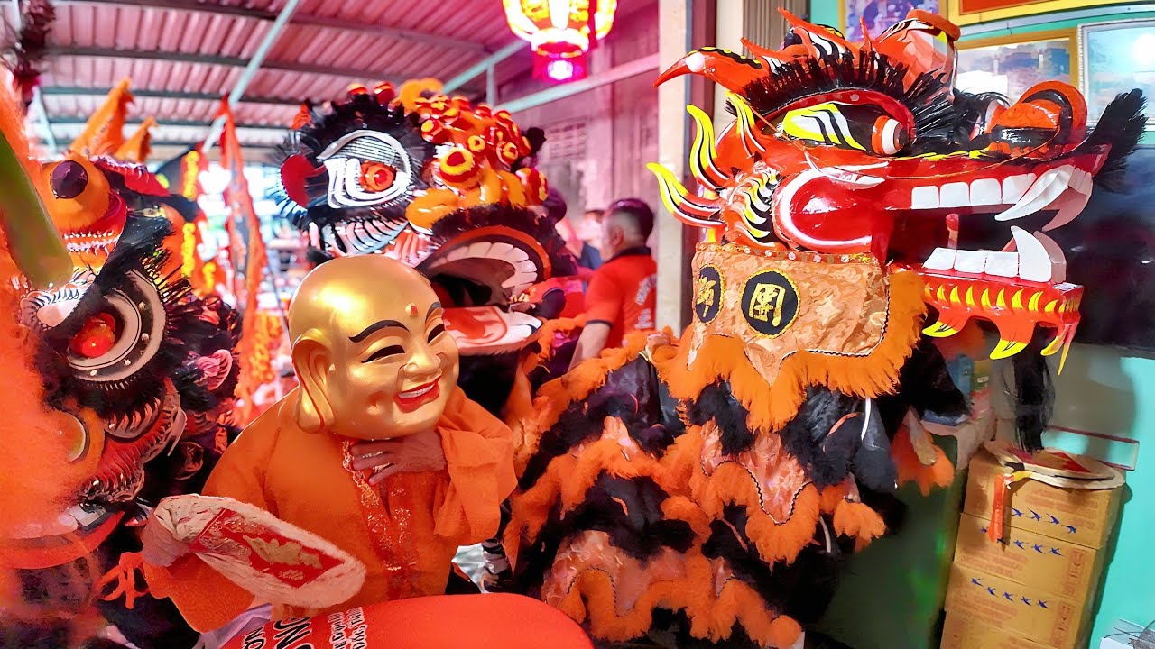 Múa lân tết 2026 Chánh Nghĩa Đường khai quang điểm nhãn Lân Sư Rồng tết 2026