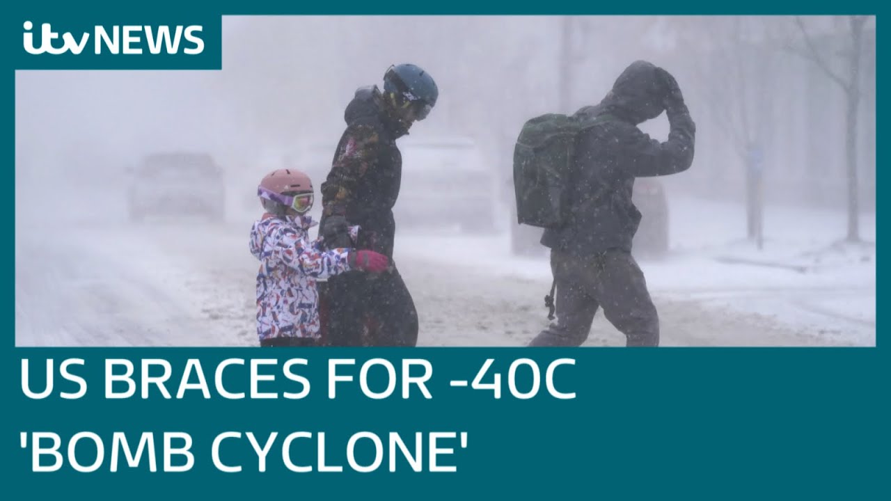 Warning frostbite can take place in minutes as 'bomb cyclone' forecast to hit US | ITV News