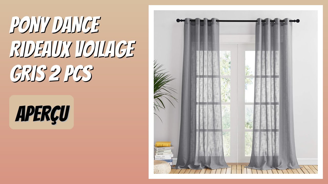 AVIS (2026) : PONY DANCE Rideaux Voilage Gris 2 pcs. DÉTAILS