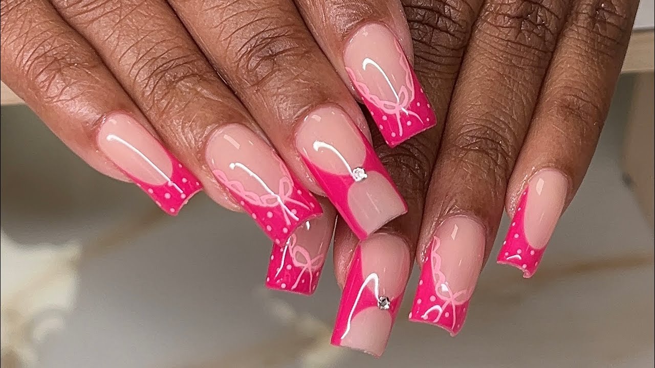 Valentine Day Nail Inspo | Gel-X Nails | Full Set Of Gel-X Nails | Square Nails | V-Day Nails 