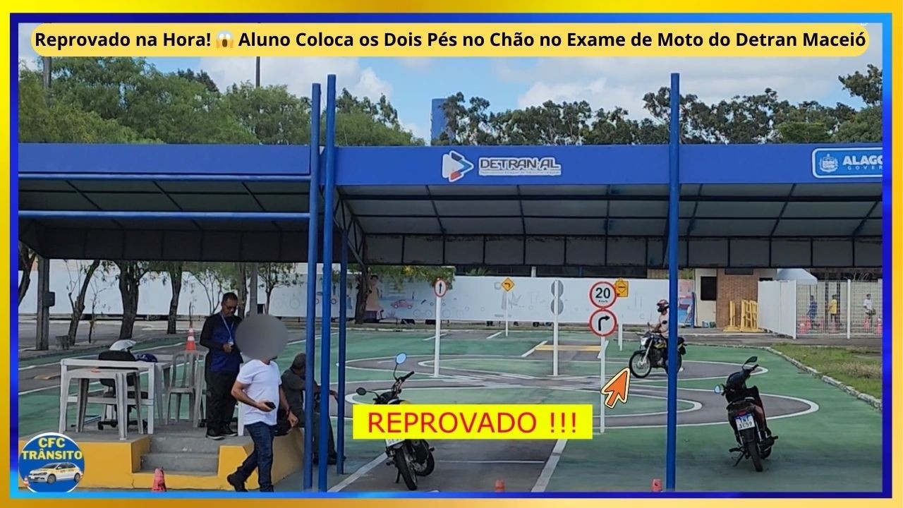 Aconteceu na Prova! 🏍️ Aluno Perde o Equilíbrio e Coloca os Dois Pés no Chão no Detran em Maceió Al.