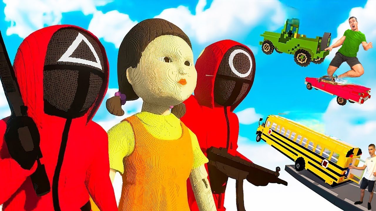 EKSTREMNO SE ZABIJAMO AUTIMA U SQUID GAME LUTKU I ČUVARE