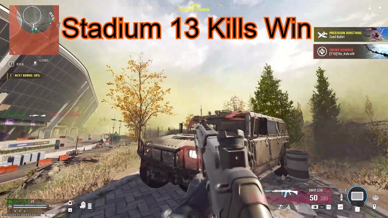 Verdansk Warzone Call Of Duty - Ending In Stadium Gameplay 13 Kills Solos Win (HDR & Swat 5.56)