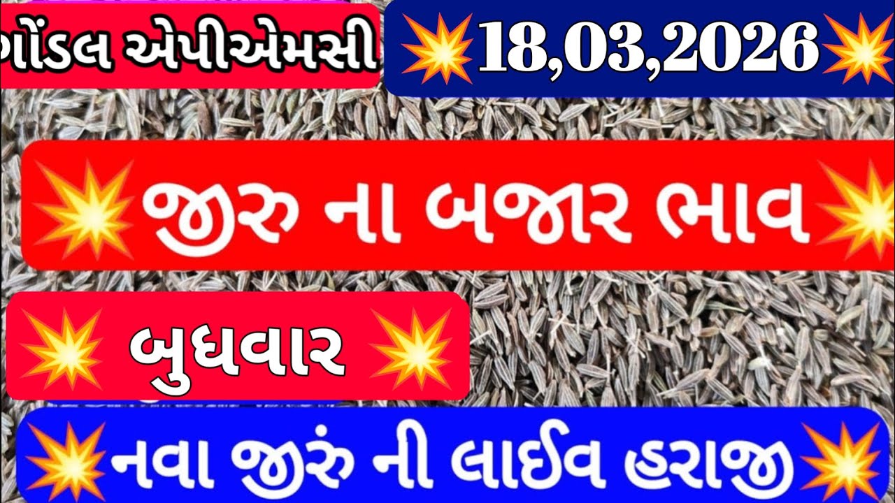 નવા જીરાના બજાર ભાવ / આજના જીરાના ભાવ / ગોંડલ જીરાના ભાવ / 18,03,2026