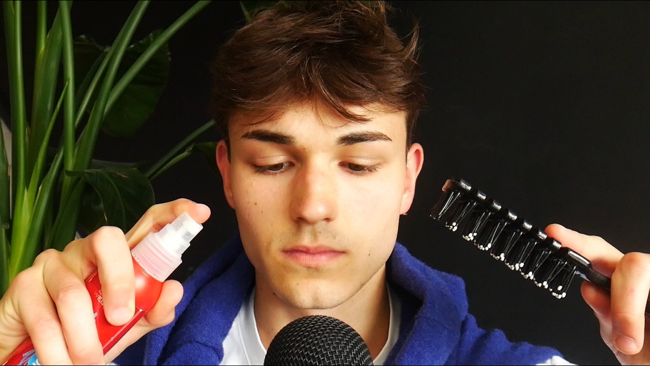 Friendly Haircut Roleplay ASMR (whispering, measuring, comb, tapping)
