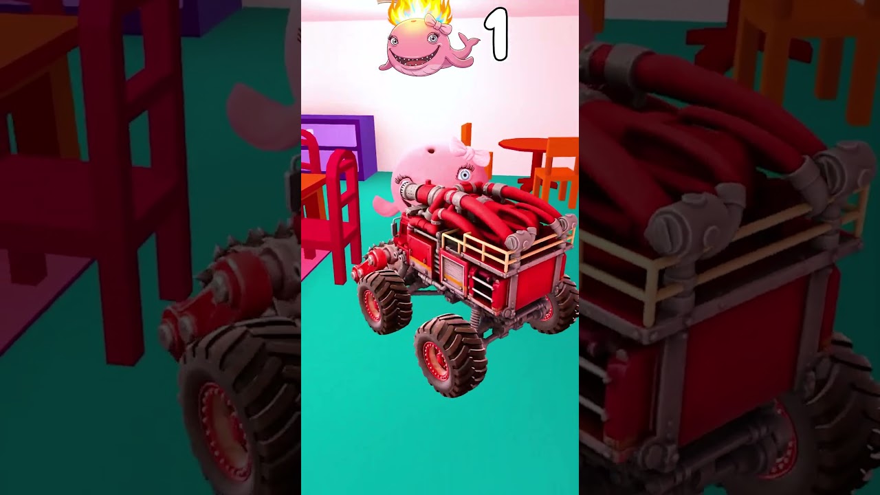 GIRL WHALE Is ON FIRE! Can the FIRETRUCK ROAD ROLLER Save Her? Garry's Mod