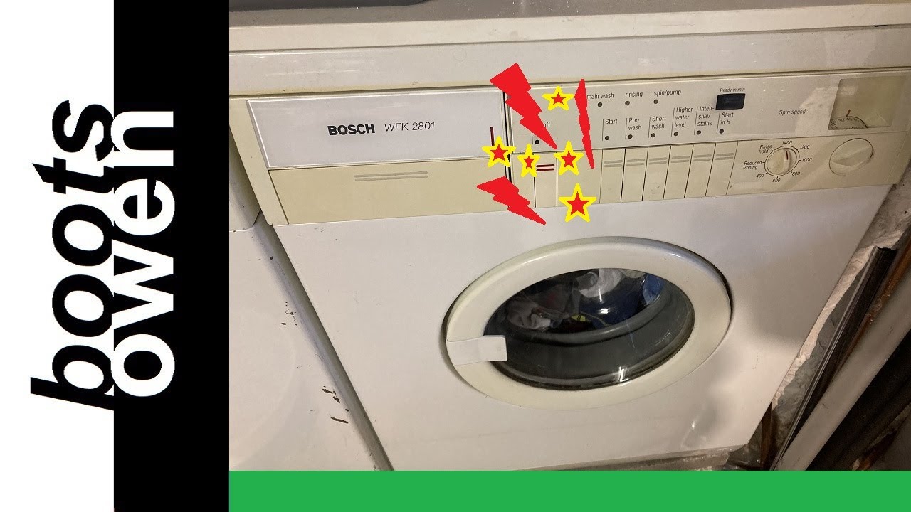 Bosch washing machine dodgy power switch: arcing and sparking! Investigation and replacement bodge