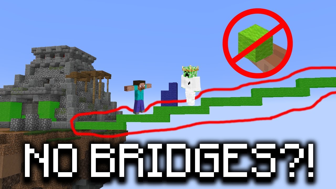 Winning every game of Minecraft BedWars without building any bridges on MineBerry