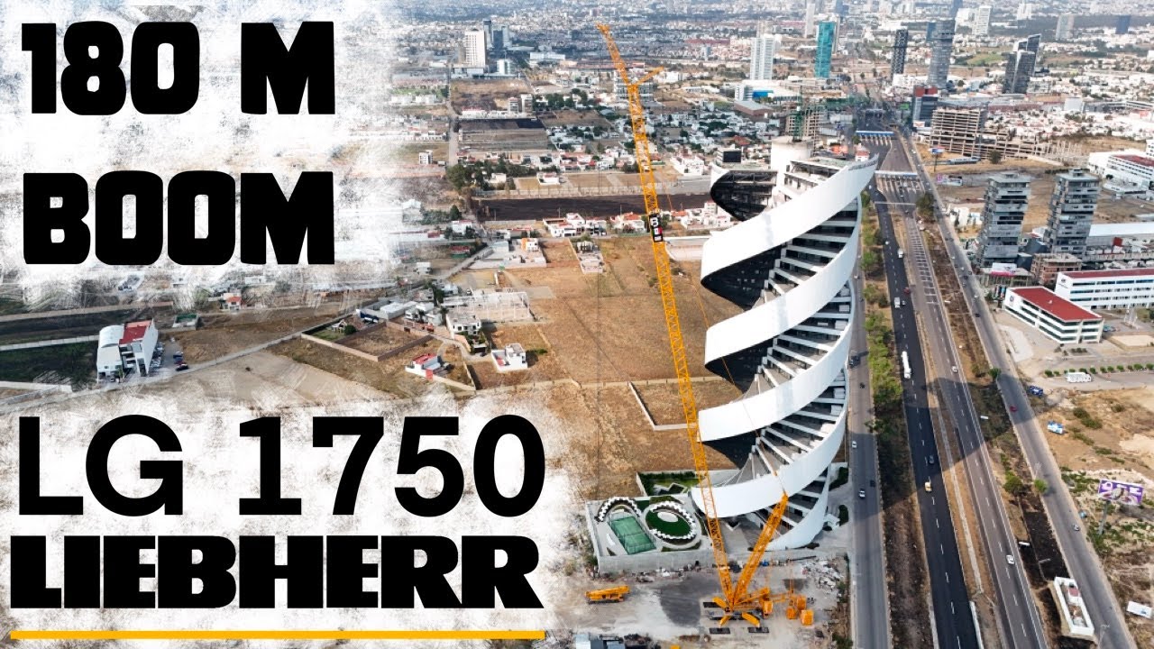 Liebherr LG1750 ¡Izaje a 180 metros de altura! // Gruas y Maniobras del Bajio // Torre Helea Puebla