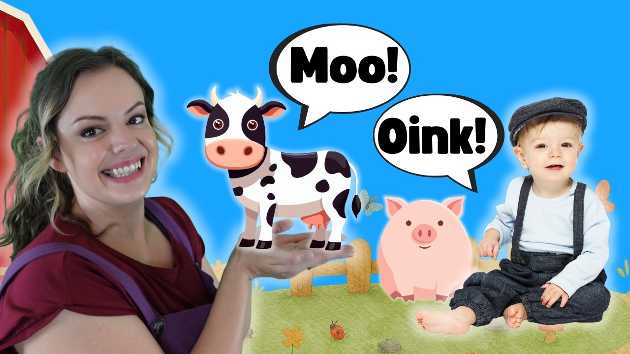 Baby Learning Farm Animals 🐄 First Words, Sounds & Songs with Miss Katie