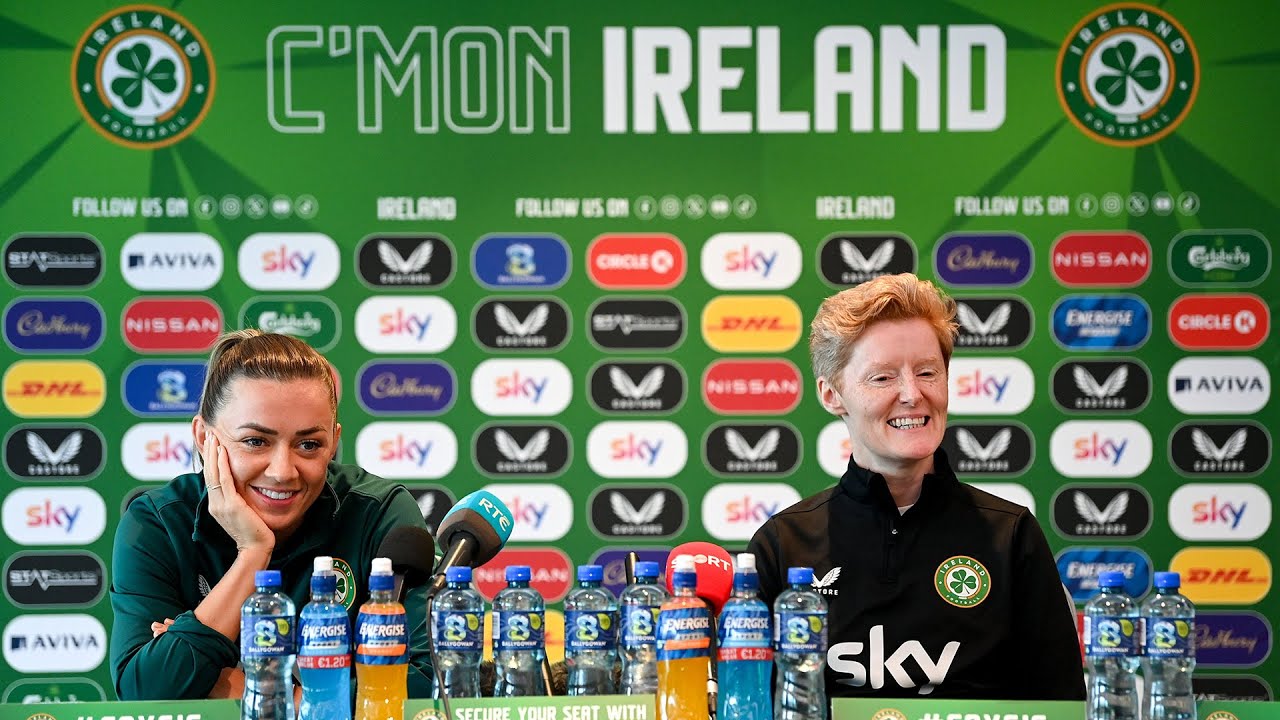 Eileen Gleeson and Katie McCabe speak ahead Ireland v England at Aviva Stadium