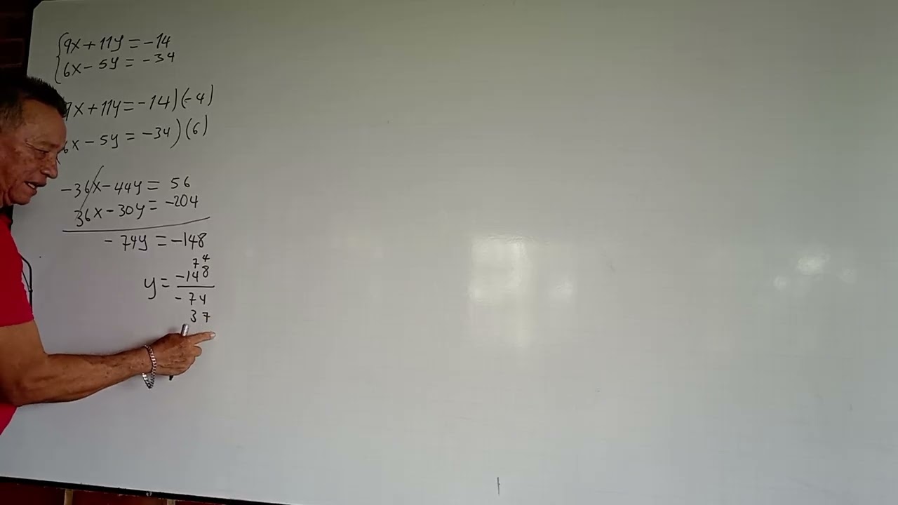 Solución de sistema de dos ecuaciones con dos variables