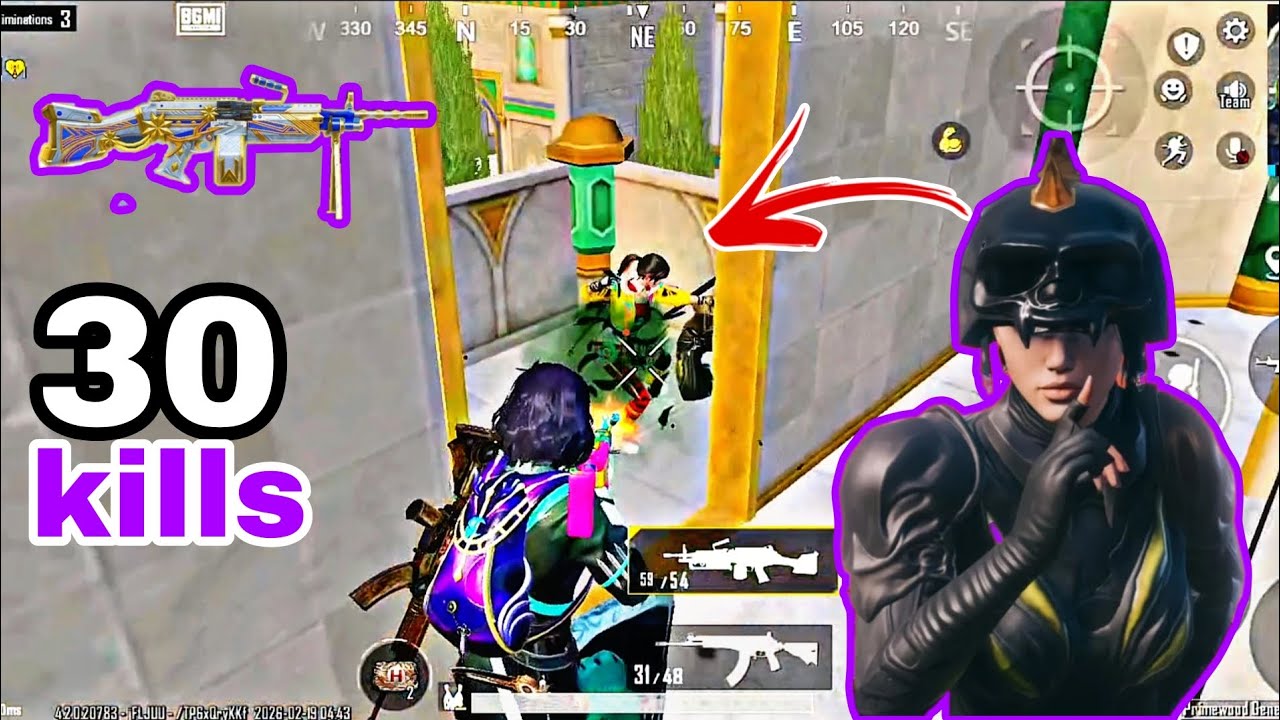 30 kills 😍 solo vs squad full RUSHed game play with BEST LOOT OF PLAYER in Erangle MODE 🔥 BGMI 