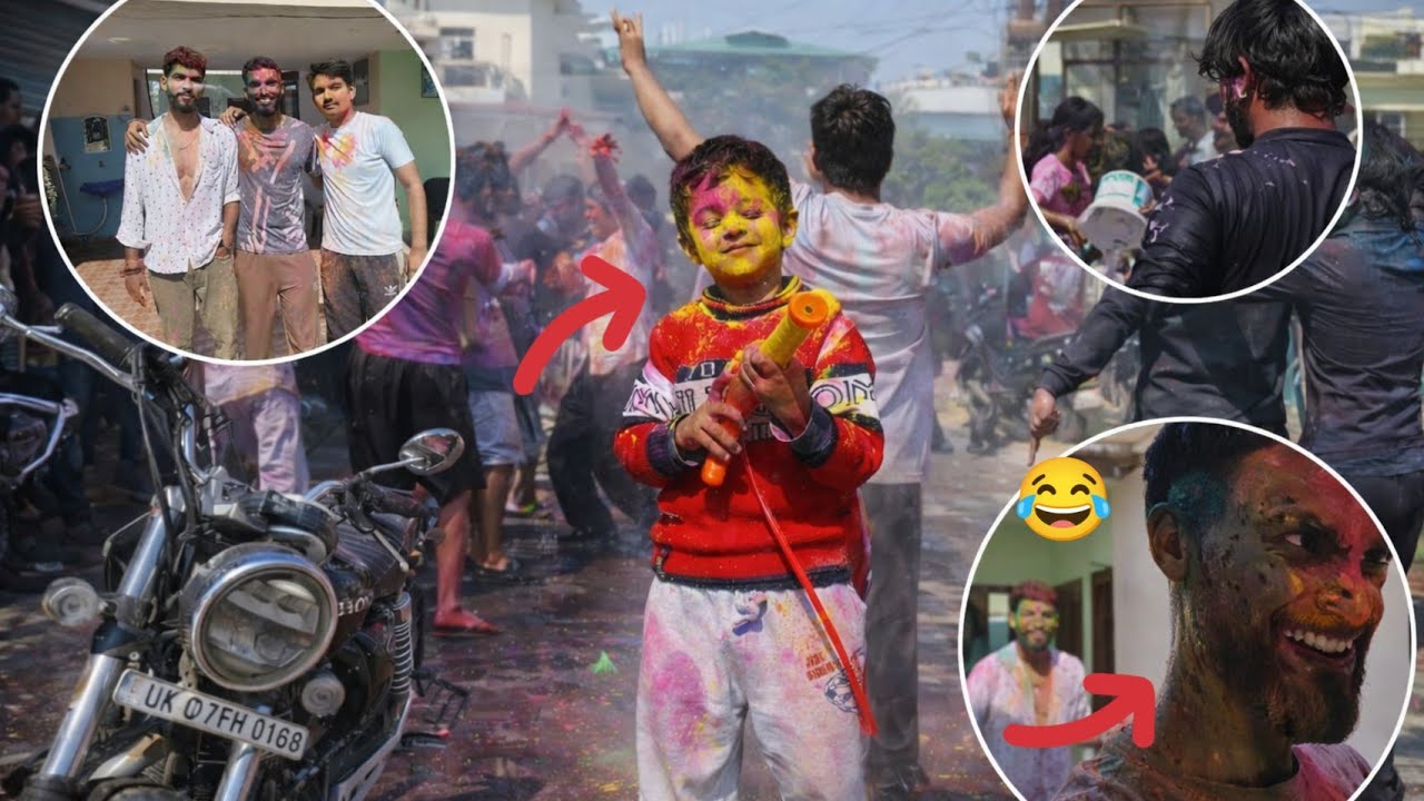 Aadi Ki First HOLI🥳.. Mai Bana BHOOT 😂.. Dhamakedar HOLI 🤩