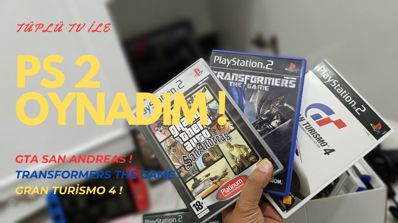 Tüplü Tv ile Playstation 2 Oynadım... Gta SanAndreas-Transformers The Game-Gran Turismo 4-Ps 2 oyun