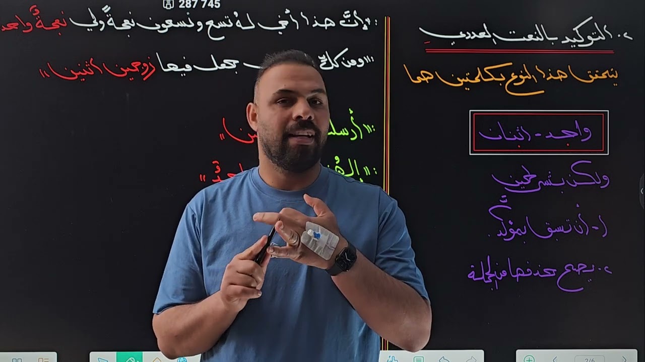 المراجعة المركزة// تدمير التوكيد// قواعد اللغة العربية// السادس الإعدادي //منهج ٢٠٢٥