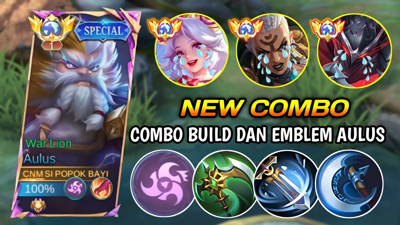 COMBO 3 ITEM DAN EMBLEM TERBARU AULUS DI JAMIN MAKIN SAKIT❗BUILD AULUS TERSAKIT | MOBILE LEGEND