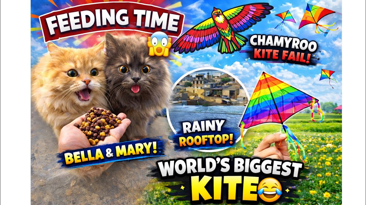 Cute Cats Feeding & Kite Catching Gone Wrong 🪁🐱 