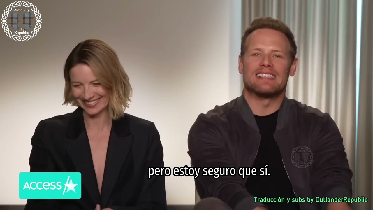 Sam Heughan y Caitriona Balfe en entrevista con Access junio 2023