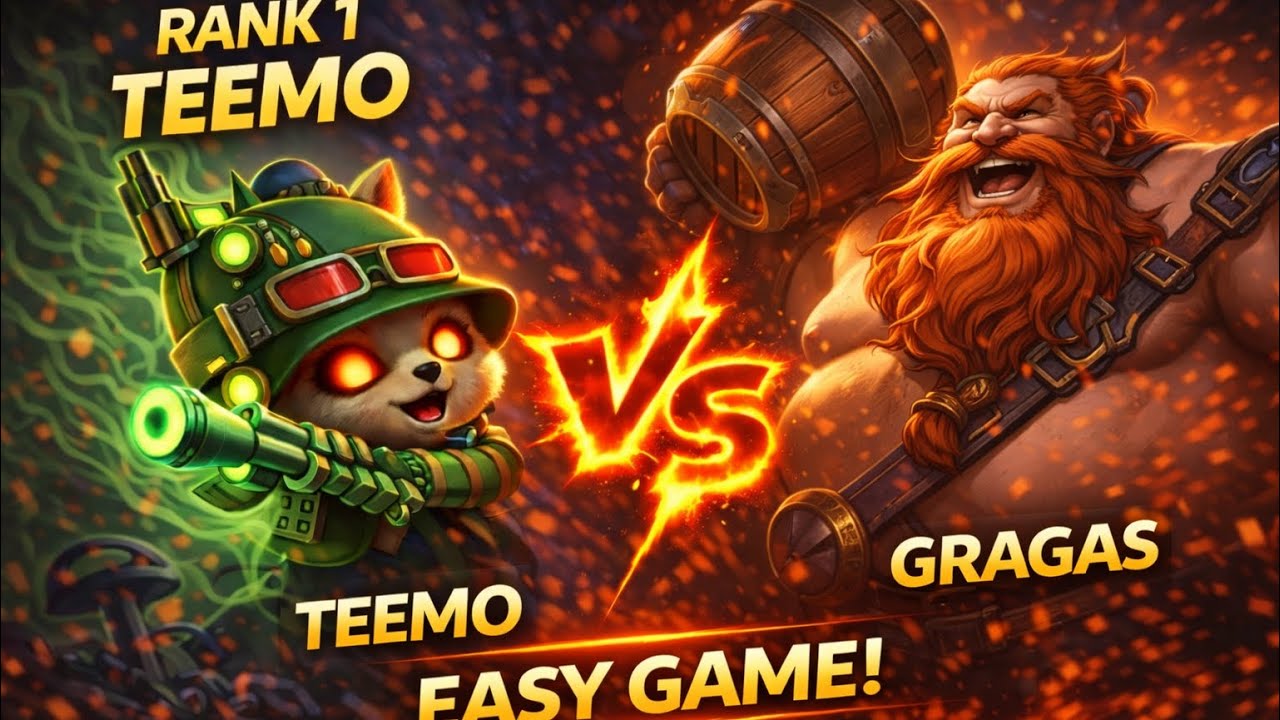 Rank 1 Teemo VS Gragas Challenger Top lane Ranked 4K Wild Rift Gameplay!