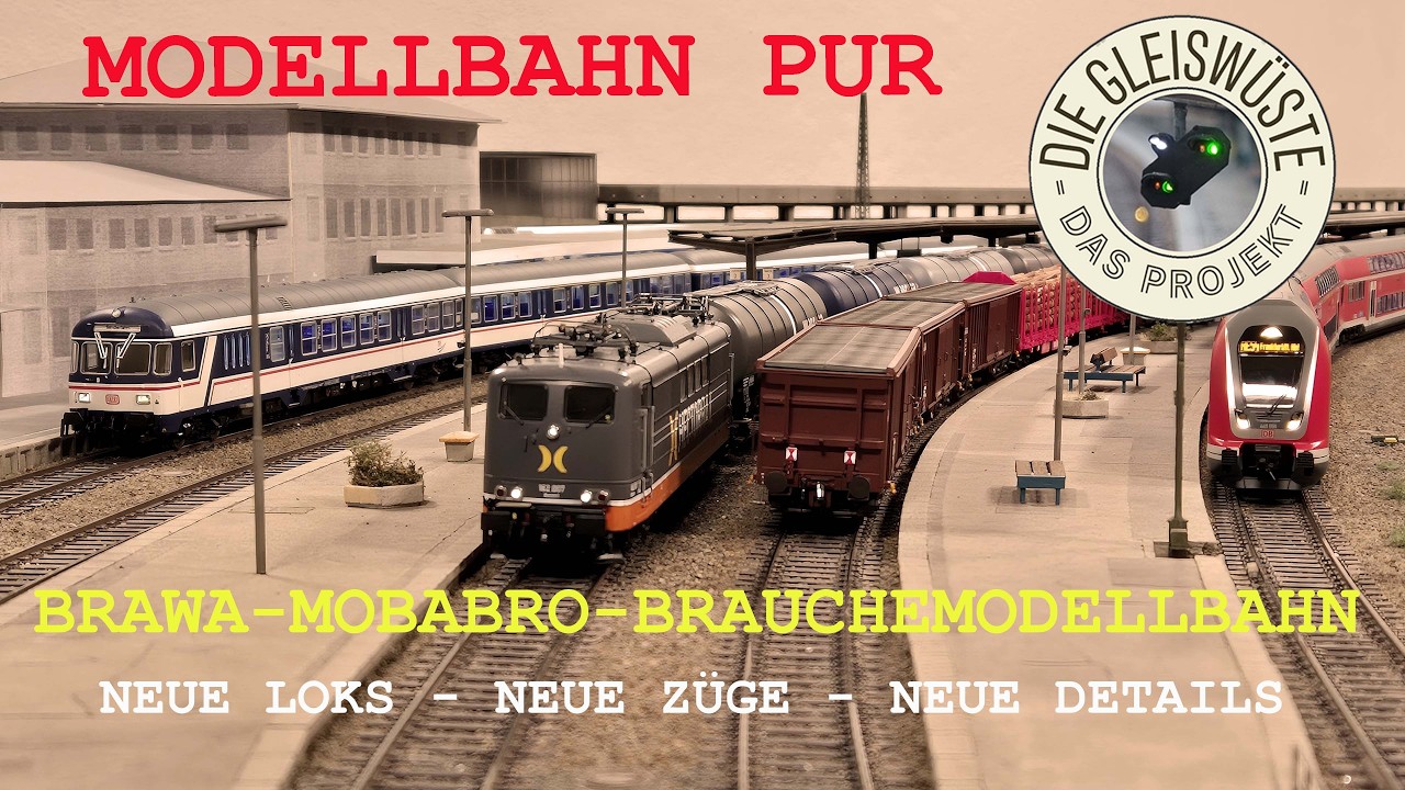 Modellbahn H0, laaaaaaaange Z&uuml;ge, neue Z&uuml;ge, neuer Bahnsteig, viel Betrieb!