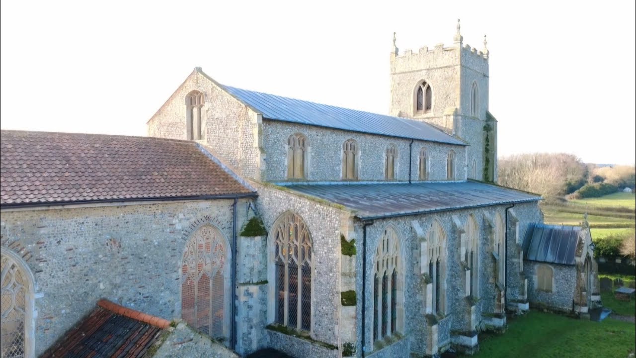 Drone Special. Saint Mary the Virgin Wiveton Norfolk England.