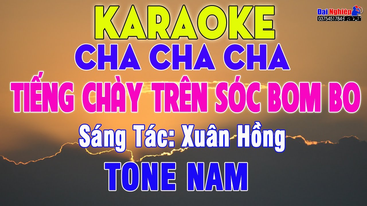 Tiếng Chày Trên Sóc Bom Bo Karaoke Tone Nam Nhạc Sống Cha Cha Cha Cực Bốc || Karaoke Đại Nghiệp