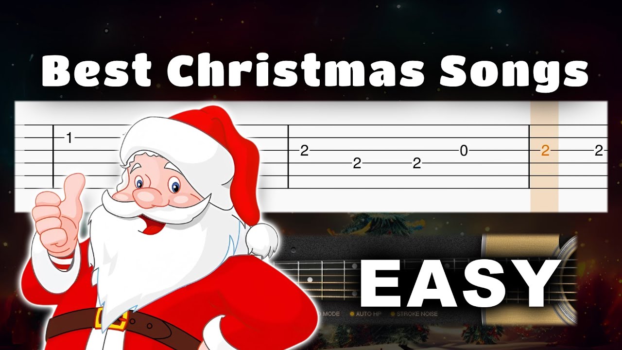 5 EASY Christmas songs - EASY Guitar tutorial (TAB)