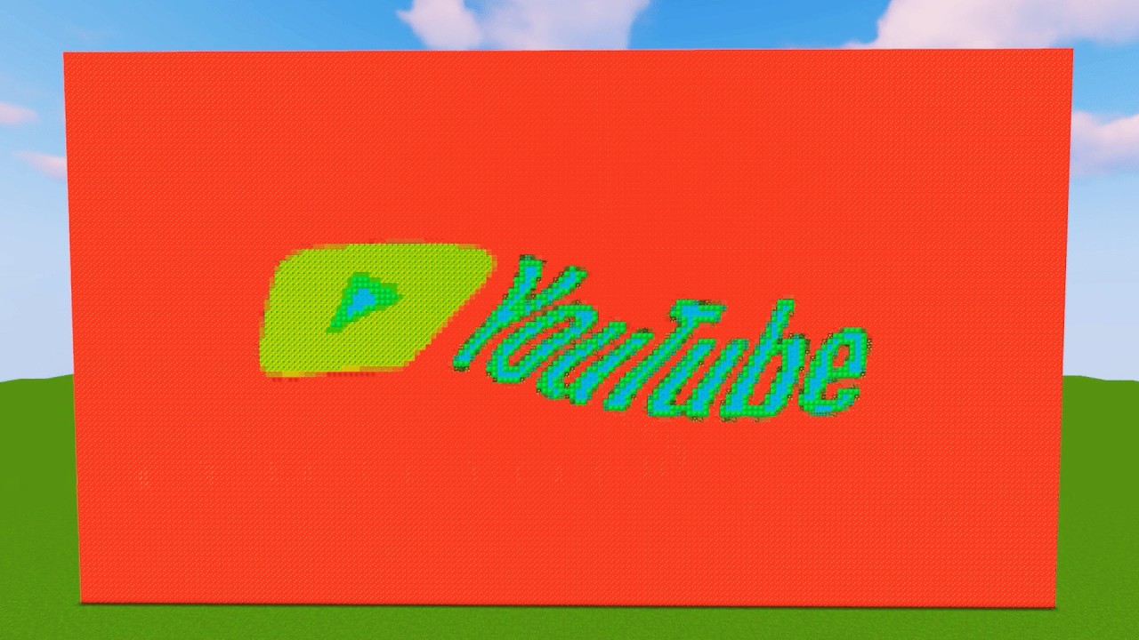 Youtube TV Startup Logo Intro Effects | Pixel Art Build | Minecraft Speed-Build Showcase