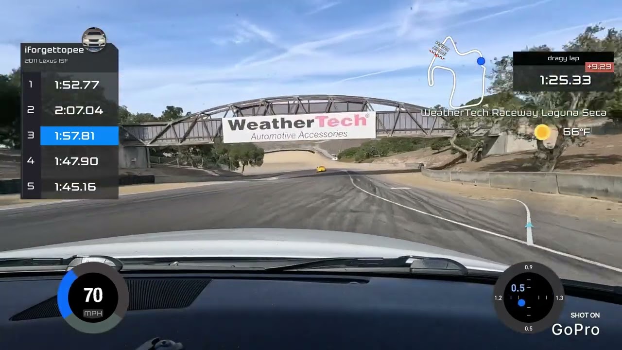 Laguna Seca - Lexus ISF chasing Porsche 997 GT3 10-26-2024 Lightspeed
