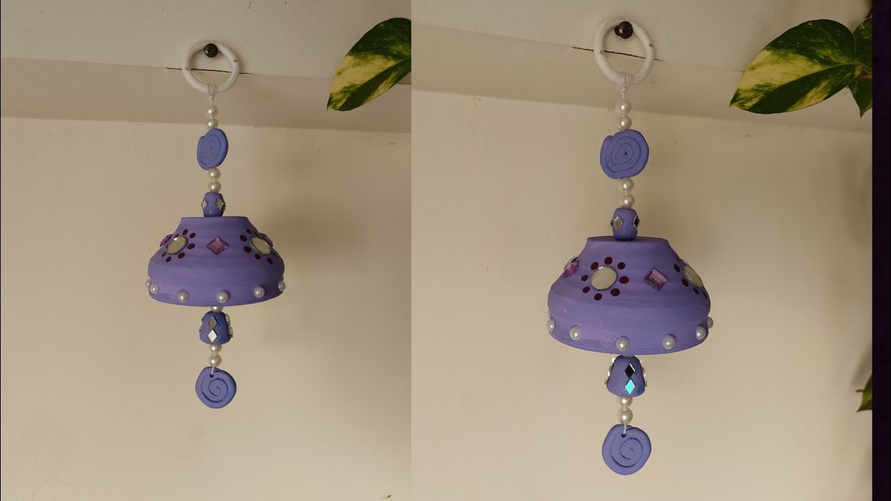 Make hanging Bell 🔔 With terracotta cup || For garden decor, balcony decor 